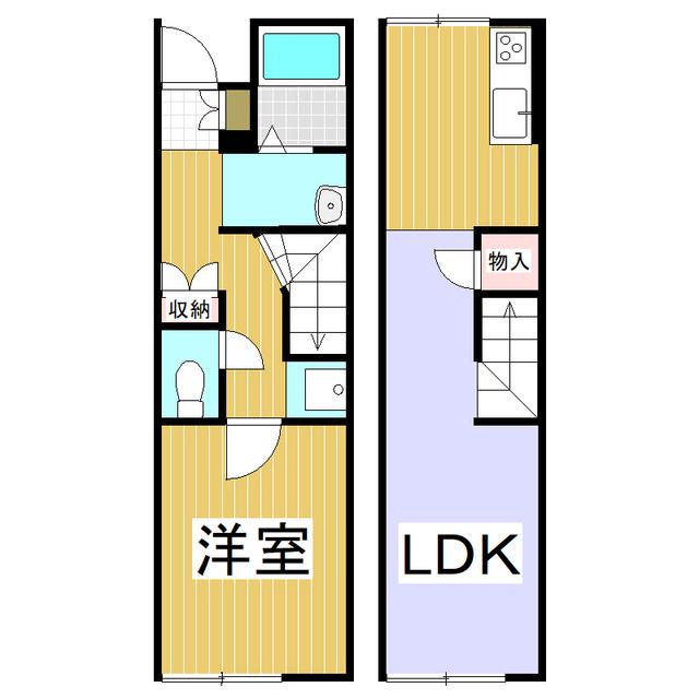 レオネクストエトワール中村II(1LDK/1階)の間取り写真