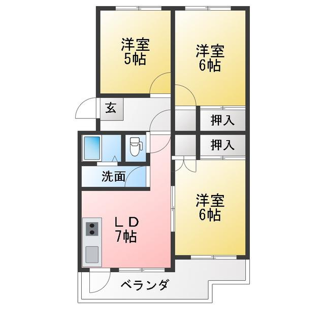 サンライフ75(3DK/4階)の間取り写真