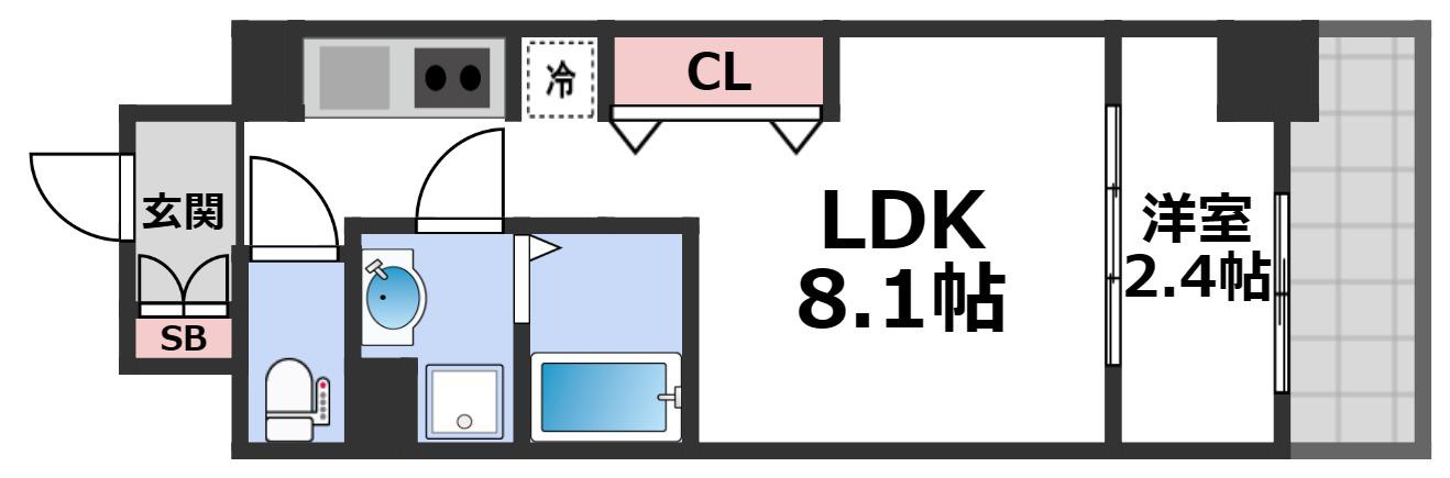 リアライズ鶴橋東II(1LDK/4階)の間取り写真