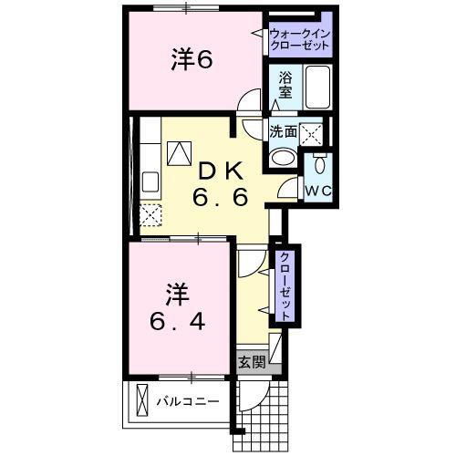 サンリットガーデン(2DK/1階)の間取り写真