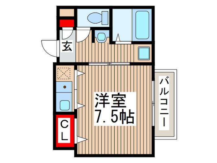 ヴランドール柏中央(ワンルーム/1階)の間取り写真