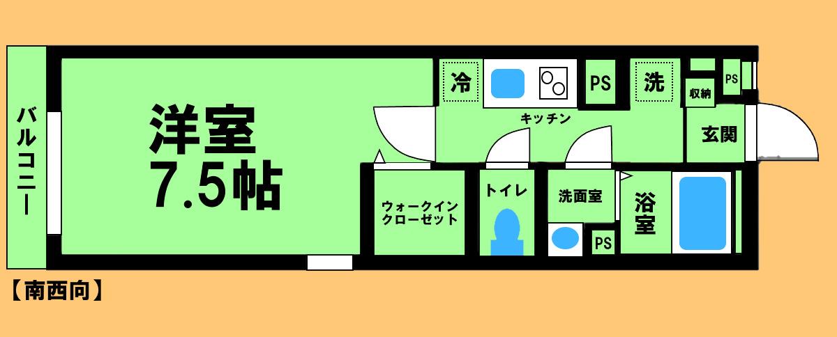 デア清新(1K/1階)の間取り写真