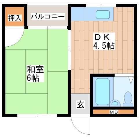 RICHE(1DK/5階)の間取り写真