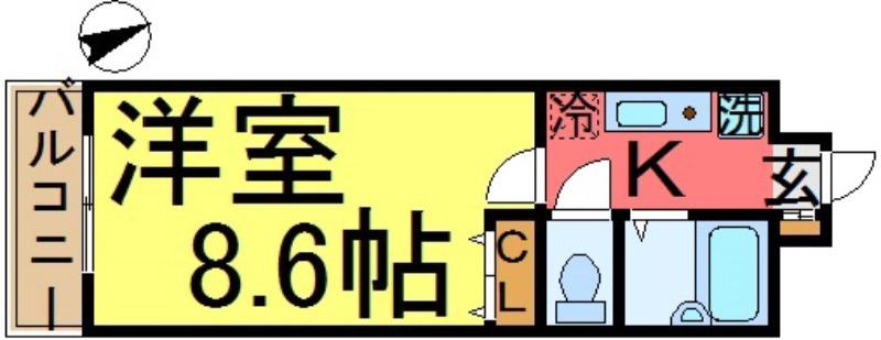 阿部松島マンション(1K/4階)の間取り写真