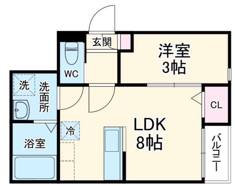 DELICA東岩槻(1LDK/1階)の間取り写真