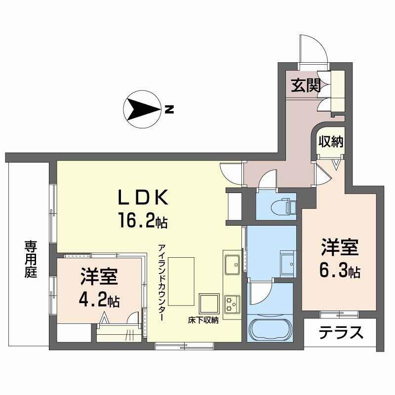 パークテラス(2LDK/1階)の間取り写真