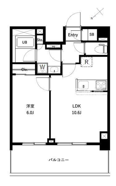 アーバンパーク東六郷II(1LDK/5階)の間取り写真