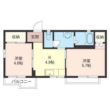 エミグラントTKIII(2K/2階)の間取り写真
