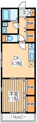 ロイヤルヒロイ(1LDK/3階)の間取り写真