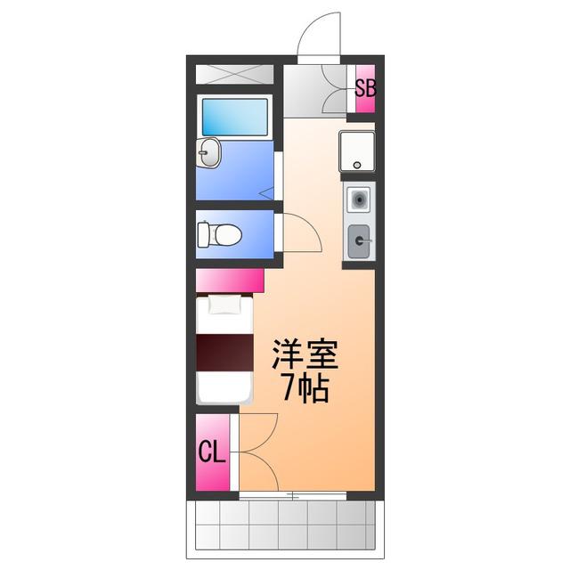 ウィズコート(ワンルーム/3階)の間取り写真