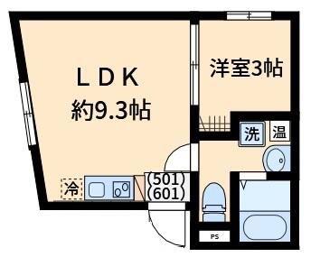 OMOCI DE SENGOKU(1LDK/5階)の間取り写真