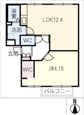 グリーンサイド(1LDK/2階)の間取り写真