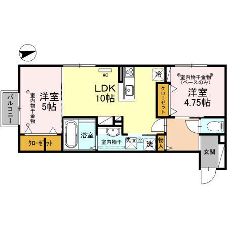 PHILOSOPHY(2LDK/1階)の間取り写真