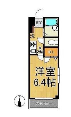 EMPRESS(1K/3階)の間取り写真