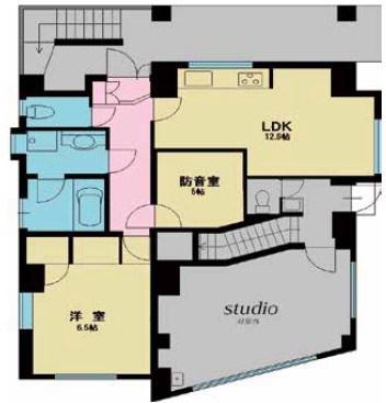 スタジオレジデンス杉並(2LDK/1階)の間取り写真