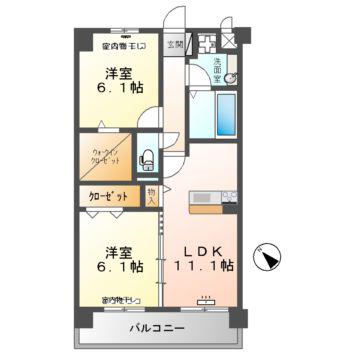 ソフィアいずみ(2LDK/2階)の間取り写真