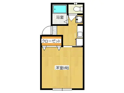 エクセレント若宮(1K/2階)の間取り写真