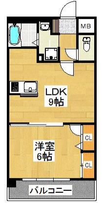 アミティエ美野島(1LDK/7階)の間取り写真