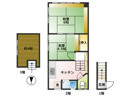 赤井818番15(2K/2階)の間取り写真
