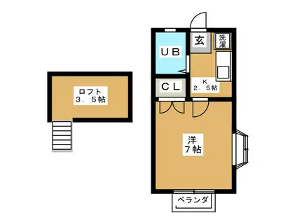 ヒルトップ夏見台(1K/3階)の間取り写真