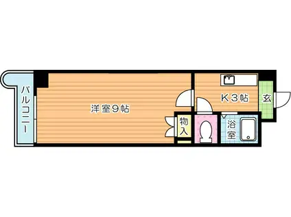 KMマンション八幡駅前I(1K/6階)の間取り写真