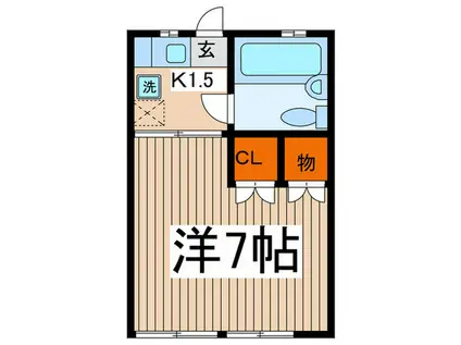 メゾン・ヒライシ(ワンルーム/1階)の間取り写真
