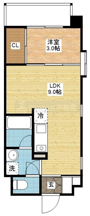 ガーデン千歳(1LDK/3階)の間取り写真