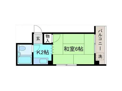 コーポM(1K/3階)の間取り写真