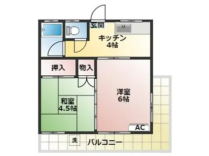 シャレード加治木(2K/5階)の間取り写真