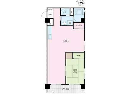 サンパレス東向島(1LDK/2階)の間取り写真