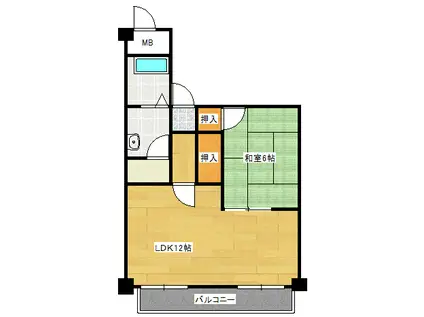 カオルハイム(1LDK/7階)の間取り写真