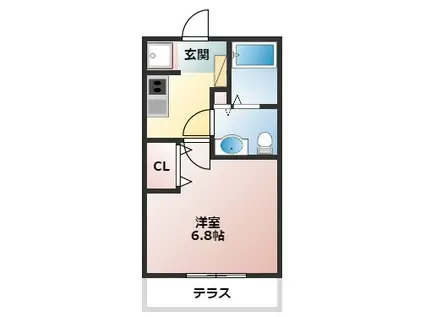 ル・シャンデパン(1K/1階)の間取り写真