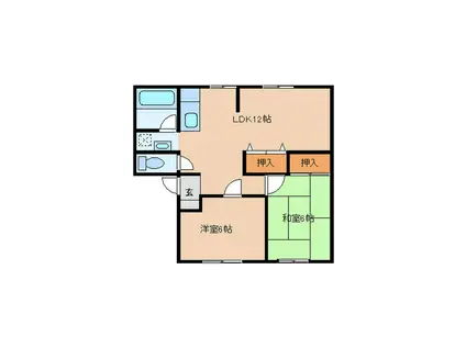 エオリア(2LDK/2階)の間取り写真