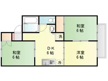 セジュール映(3DK/1階)の間取り写真
