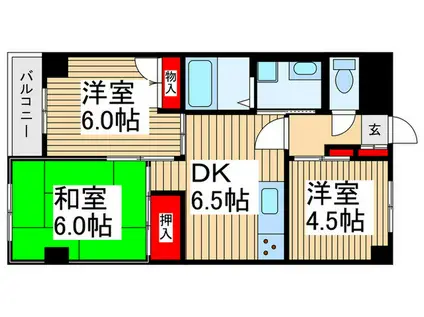 市川第7ビル(3DK/3階)の間取り写真