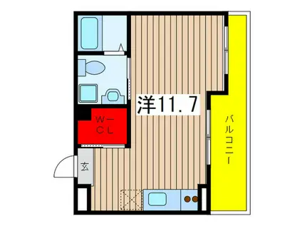 リエス千葉新宿(ワンルーム/4階)の間取り写真