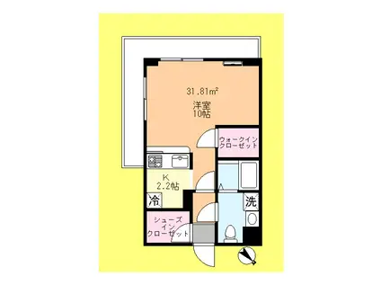 コンフォール綾瀬(1K/4階)の間取り写真