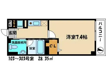 アクロス大日アパートメント(1K/3階)の間取り写真