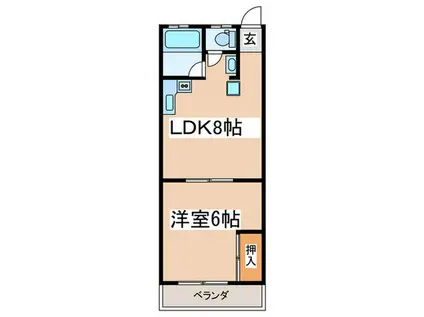 町田園マンション(1LDK/3階)の間取り写真
