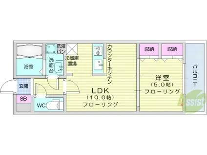 セロー明通館(1LDK/1階)の間取り写真