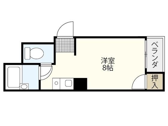 リボン金屋町(ワンルーム/4階)の間取り写真