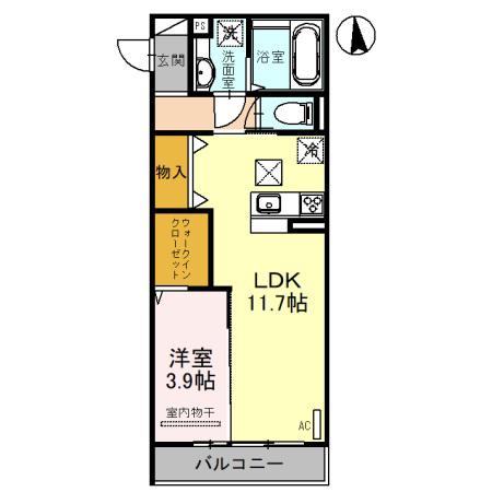 ブリエテラス(1LDK/1階)の間取り写真