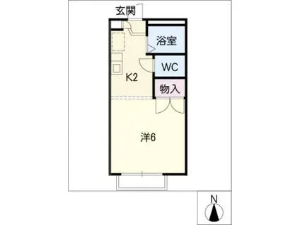 レジデンス出川(1K/2階)の間取り写真