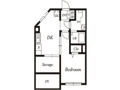 プラチナフォルム東十条II(1DK/B1階)の間取り写真