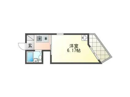 サングレイス西新町(1K/2階)の間取り写真