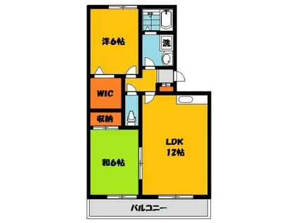 クレストヴィラA棟(2LDK/3階)の間取り写真