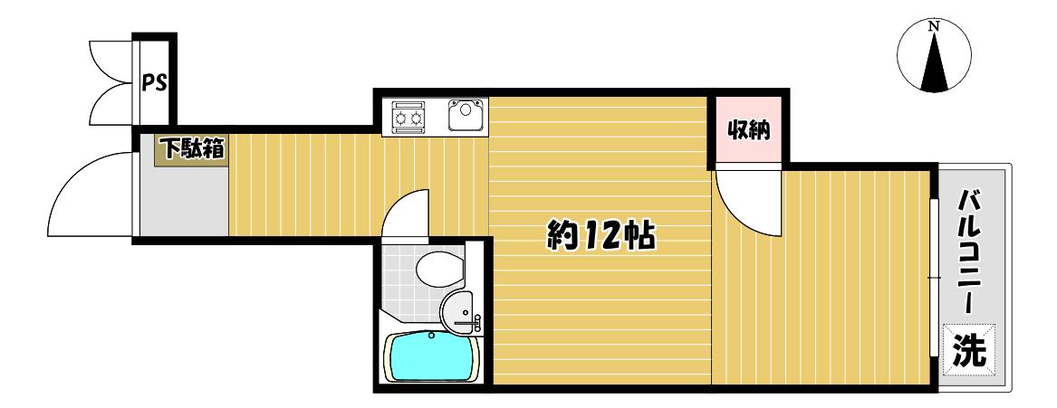 セザール西品川(ワンルーム/2階)の間取り写真