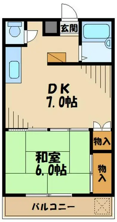 西調布ハイコーポ 3階階 間取り