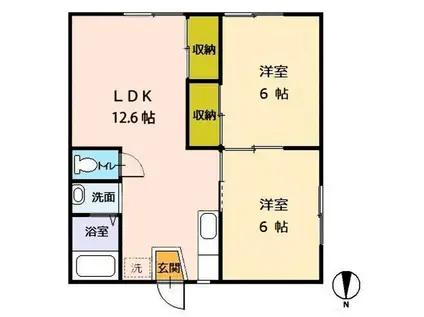 さくらスカイハイツ(2LDK/1階)の間取り写真