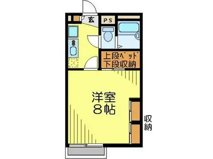 レオパレスクレスト川越(1K/3階)の間取り写真